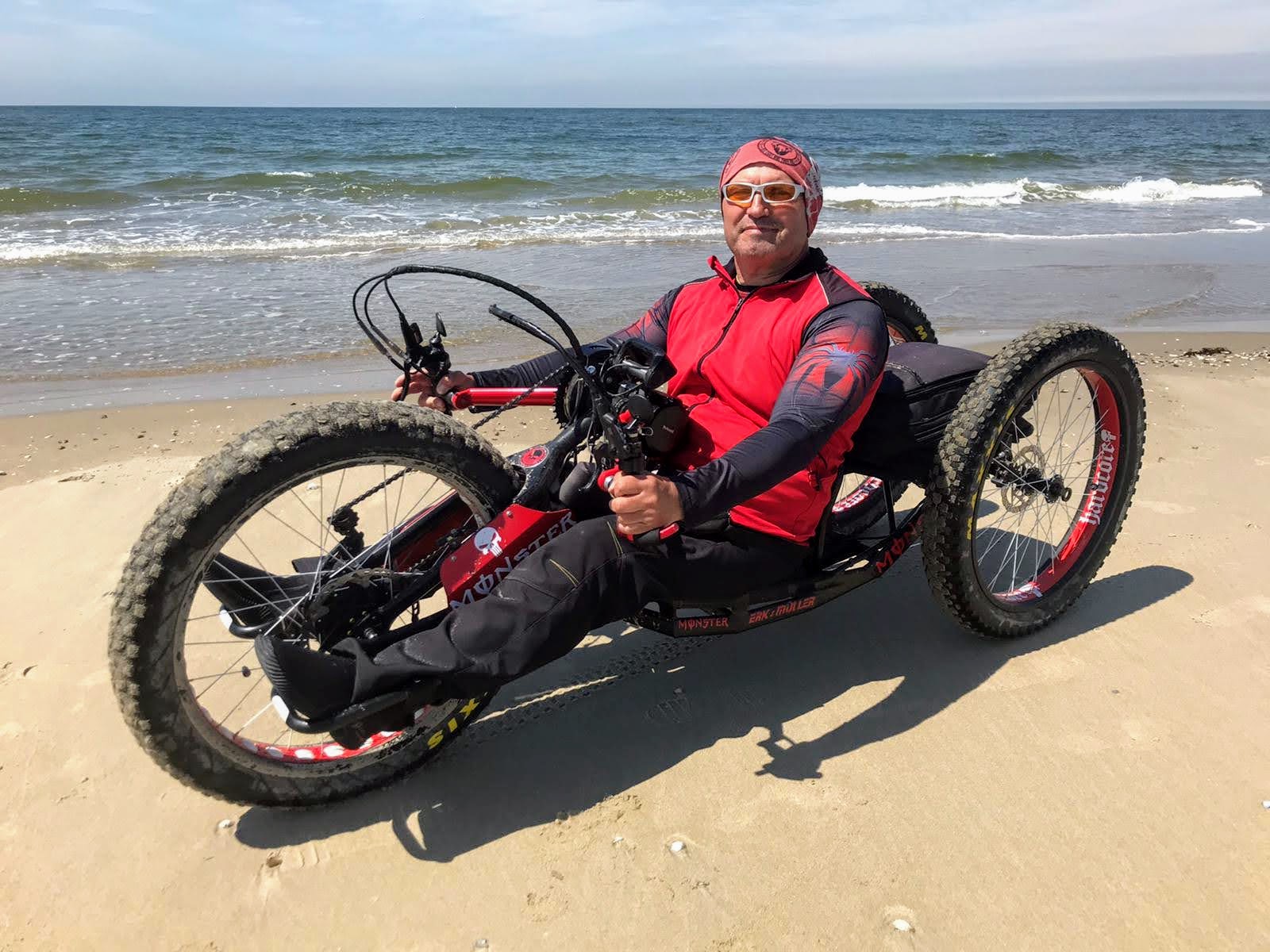 Handbiker at the Beach